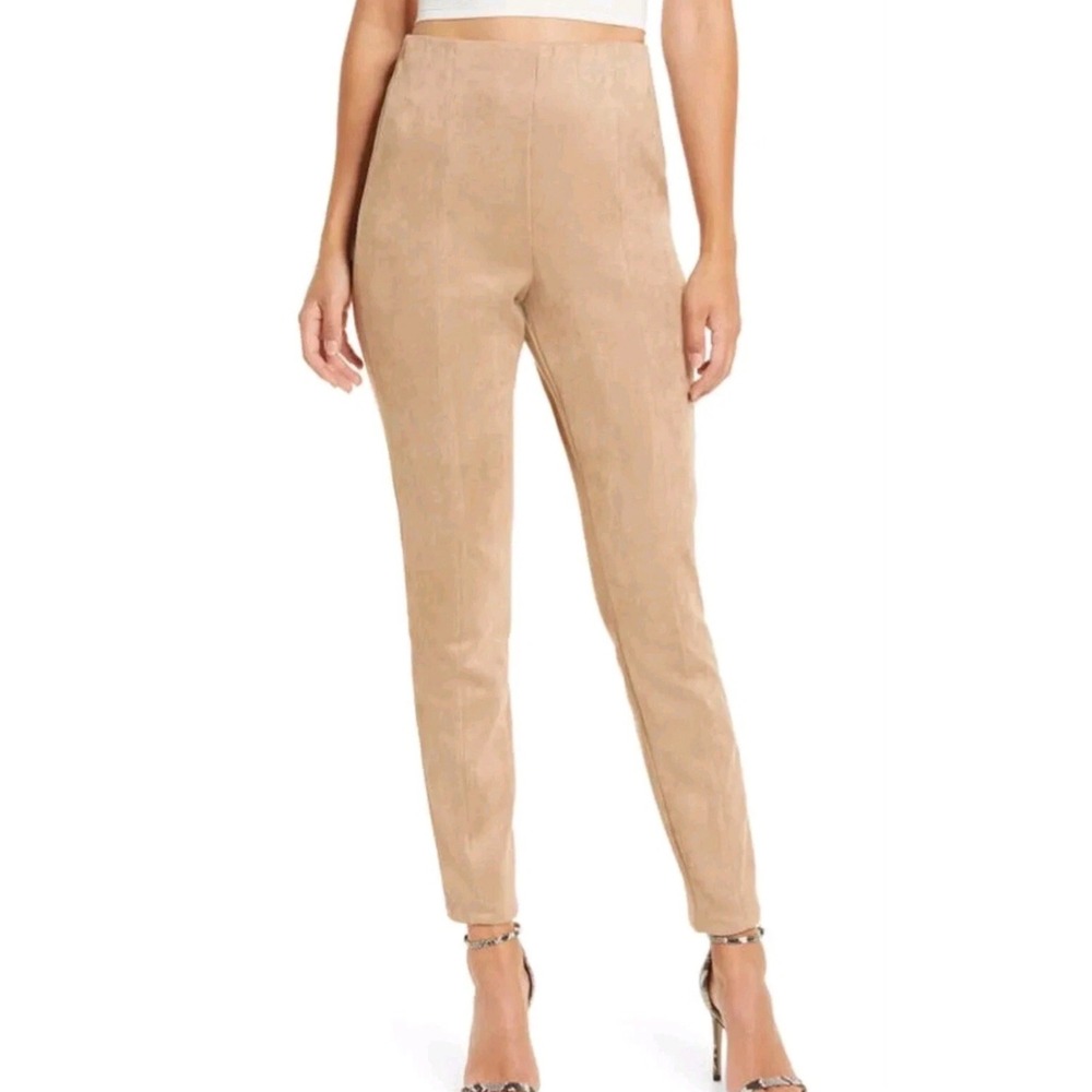 Blank NYC Tan Faux Suede High Rise leggings skinny Pants Size 26‎ NWT